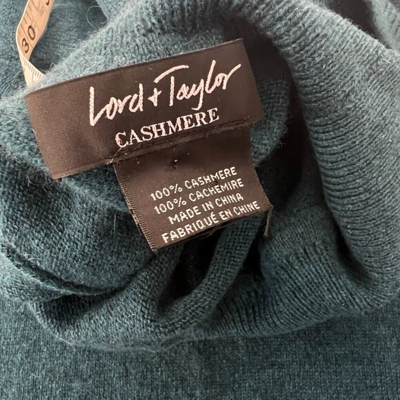 Lord & Taylor 100% Cashmere Green/Blue Turtleneck Sweater Sz XS *No Size Label* - Picture 10 of 11